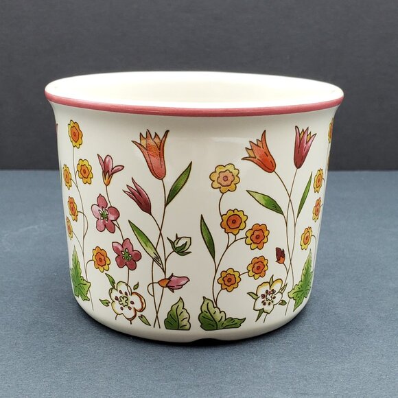 Longaberger Pottery Mother's Day Floral Crock 2012 1 Pint Flowered Salt Crock - Picture 6 of 7